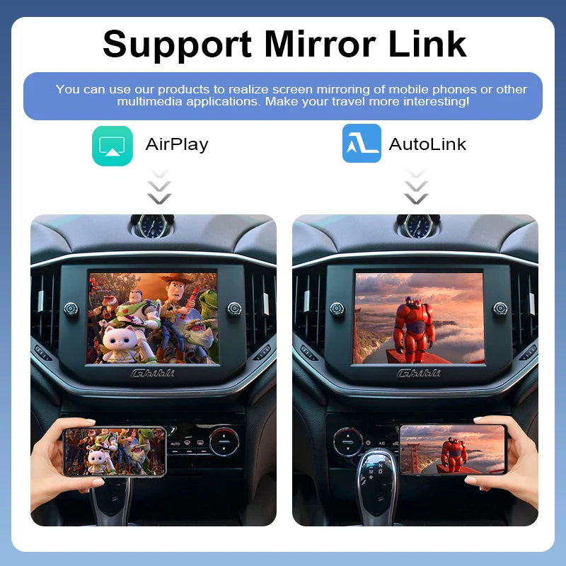 ZTUZAUTO Wireless Apple CarPlay Android Auto Mirror-Link AirPlay Touch Control for Maserati Ghibli 14-15/Quattroporte 13-16
