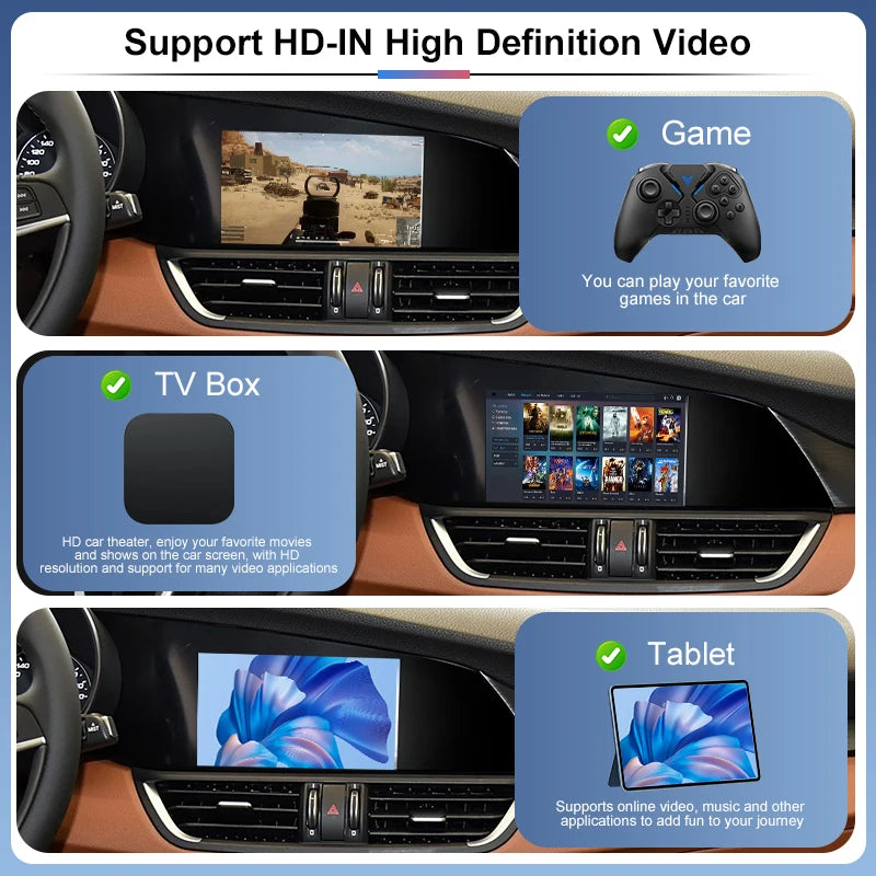 ZTUZAUTO Wireless CarPlay Android Auto Adapter for Alfa Romeo Stelvio/Giulia 2014-2019 Steering Wheel Control Voice