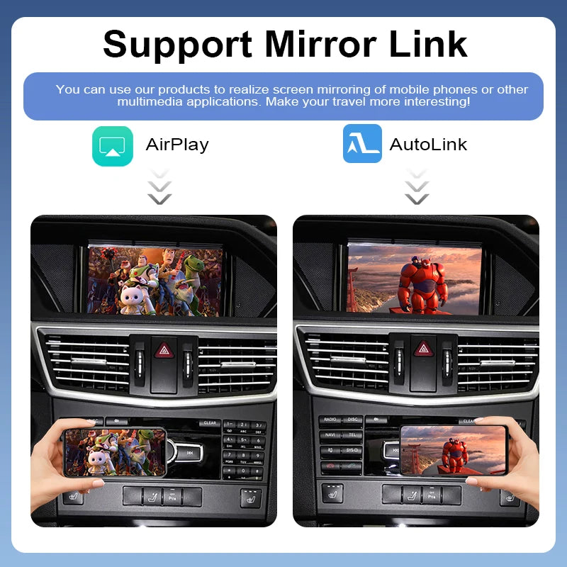 Wireless CarPlay Android Auto MirrorLink for Mercedes Benz B/C/E-Class GLA CLA GLK SLK CLS W204 W176 W246 Voice Camera Support