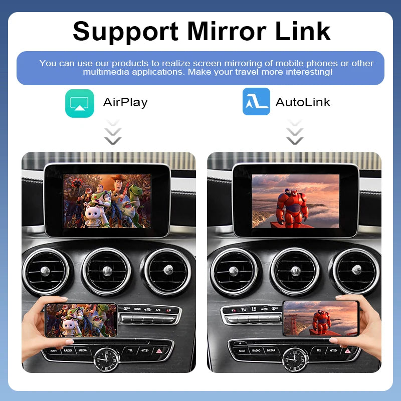 Newest  NTG5.0/5.1  Wireless Apple CarPlay/Android Auto Box for Mercedes Benz C/GLC Class W205 Supports Airplay Mirror Link