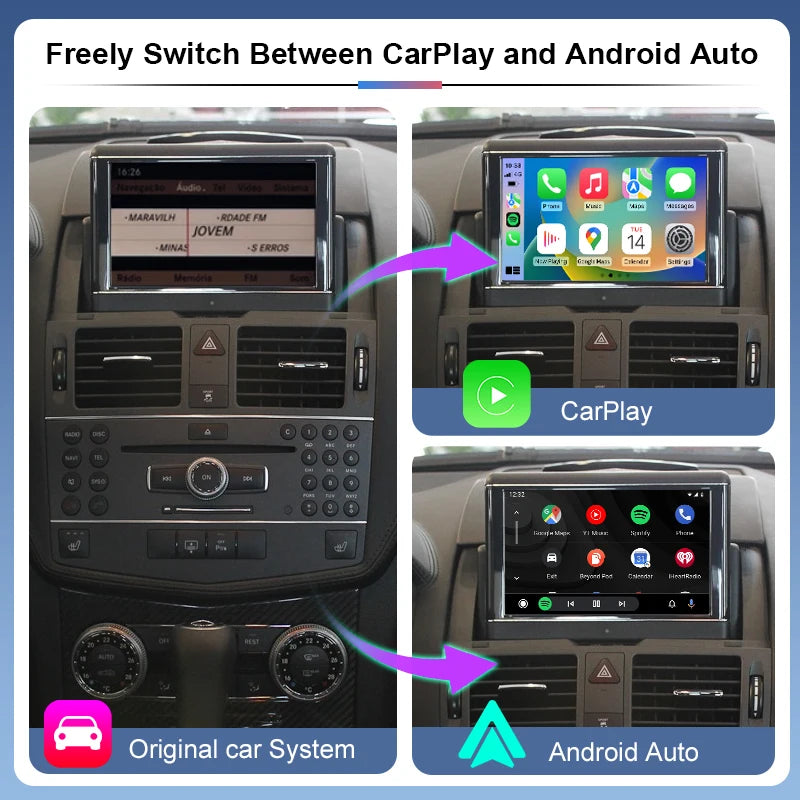 Wireless CarPlay & Android Auto Module for Mercedes Benz NTG 4.0 C/E/GLK-Class (W204/W212) 2007-2012