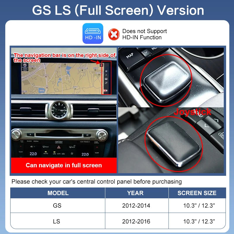 2026 Wireless CarPlay & Android Auto Mirror Link AirPlay for Lexus Models 2012-2019 with Voice Control & Camera Support