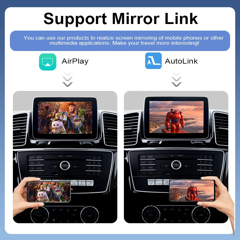 Wireless CarPlay & Android Auto Mercedes Benz NTG5.0 OEM Screen Upgrade with Voice Control & 360 Camera Support