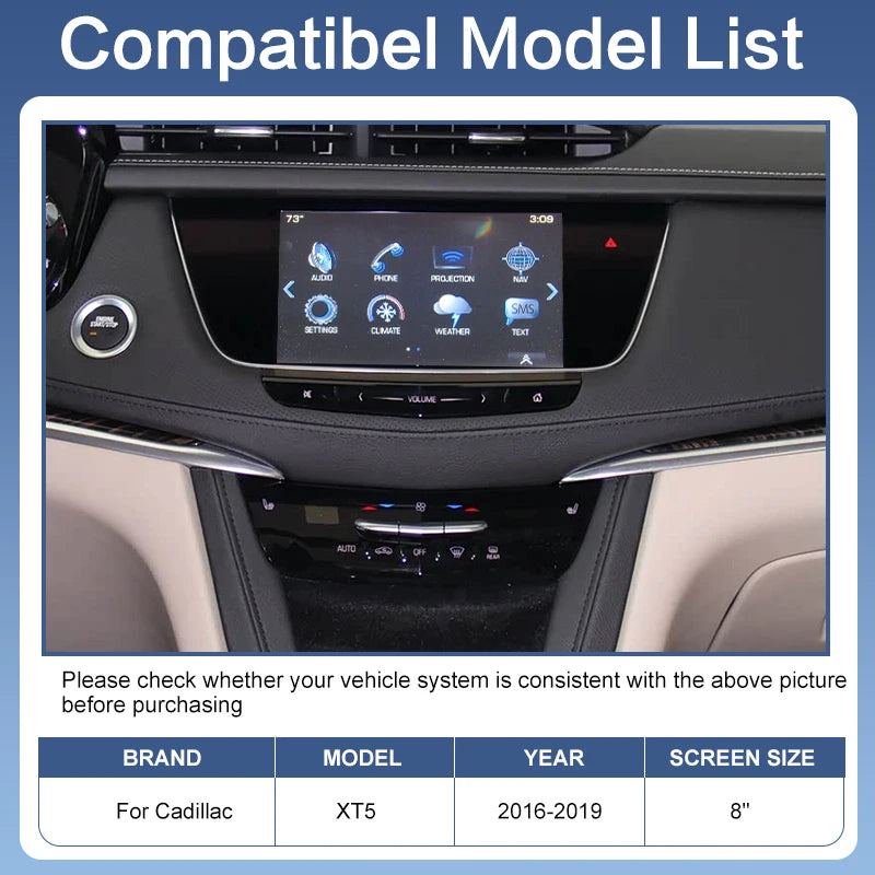 Wireless CarPlay for Cadillac XT5 2016-2019 SRX XTS CTS ATS 8'' HMI 2.0 Android Auto Mirror Link AirPlay Support Reverse Camera