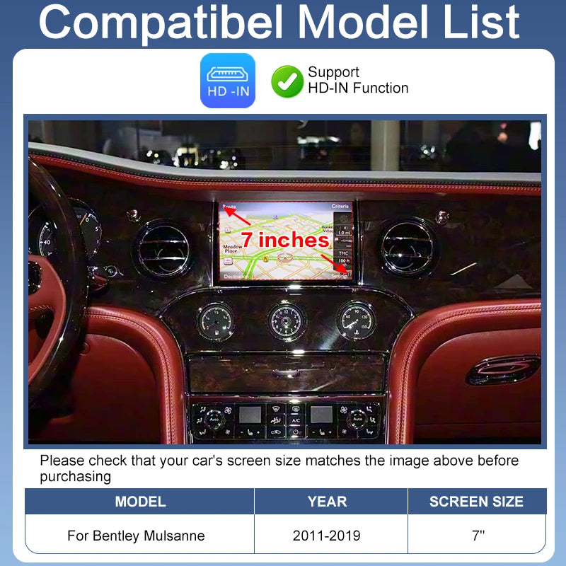 Wireless Portable Apple CarPlay Android Auto Kit ZTUZAUTO Mulsanne 11-19 Supports Siri Google Assistant Steering Wheel Controls