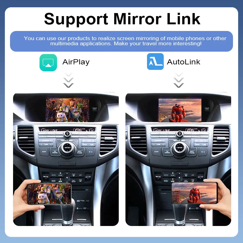 2025 Wireless Apple Carplay Android Auto Acura TSX 2007-2013 Single Screen Portable Voice Control Camera Support AirPlay Mirror