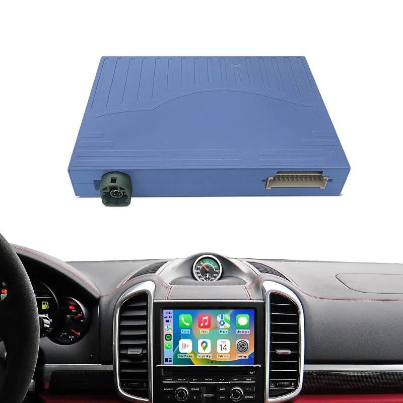 Wireless CarPlay Adapter for Porsche 2009-2018 Cayenne Panamera Macan 911 Bosster Android Auto Mirror with Rear Camera Support