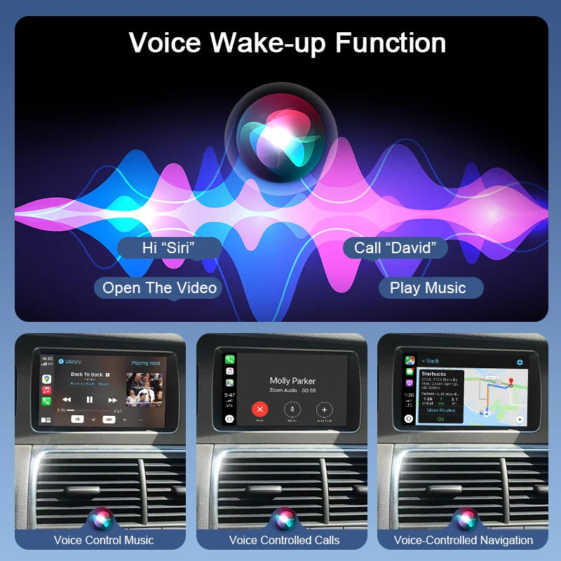 Wireless CarPlay Android Auto Box for Audi A4/A6L/Q7/A8 2005-2009 MMI2G High with AirPlay Mirror Link Functions Reverse Camera