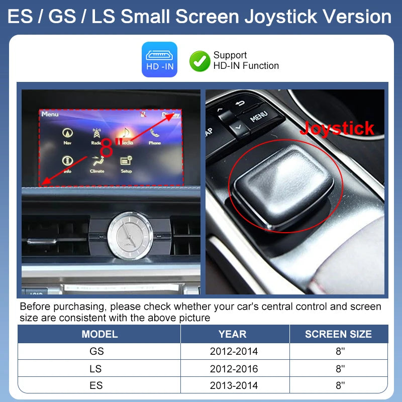 2026 Wireless CarPlay & Android Auto Mirror Link AirPlay for Lexus Models 2012-2019 with Voice Control & Camera Support