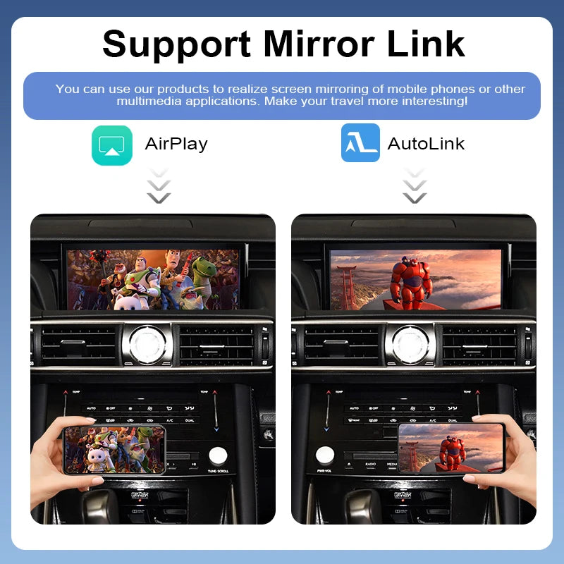 Newest Wireless CarPlay Android Auto Adapter Lexus IS 2017-2019 AirPlay Mirror Link USB Plug & Play with Voice Control & Camera Support
