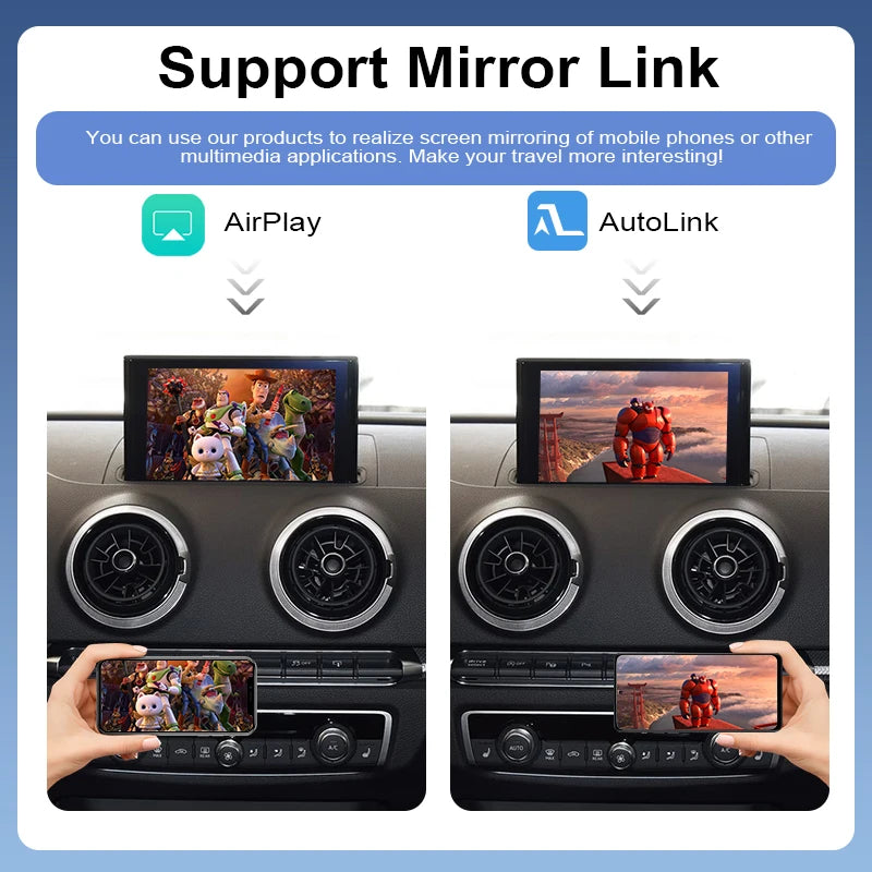 Wireless CarPlay Android Auto Interface ZTUZAUTO for Audi A3 B9 MIB/MIB2 2014-2018 AirPlay Mirror Link Reverse Front Camera Siri