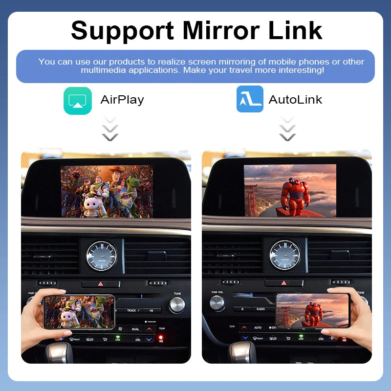 2026 Wireless CarPlay Android Auto Adapter Voice Control Camera Support for Lexus RX 2015-2022 Factory Screen Mirror Link AirPlay