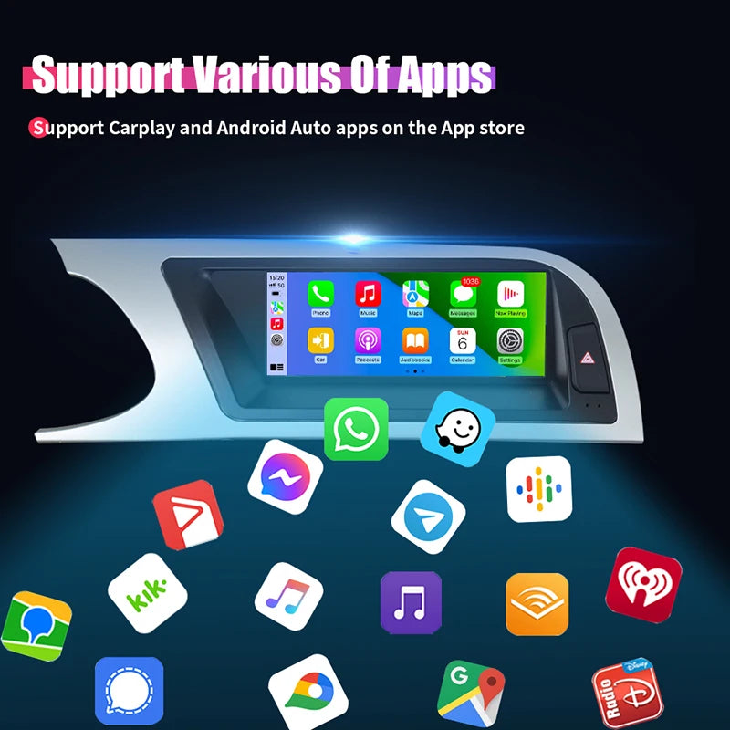 8.8inch Car Radio Multimedia Android13 Screen for Audi A4 A4L A5 2008-2012 with Wireless CarPlay Android Auto Airplay Miracast