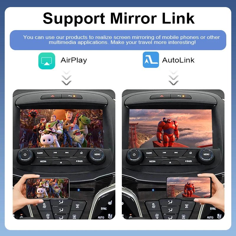 Wireless CarPlay Android Auto Adapter Buick Regal/LaCrosse/Envision/Verano Support Mirror Link AirPlay PiP Reverse Camera