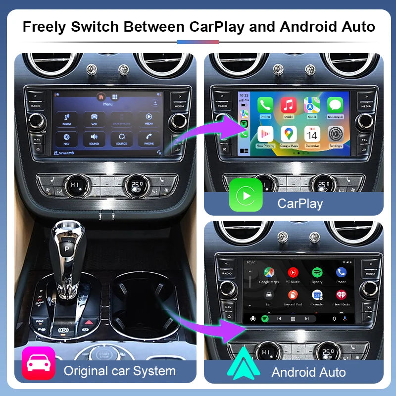 Wireless CarPlay Android Auto Retrofit Kit ZTUZAUTO for Bentayga 2012-2019 Factory Screen Upgrade Voice Control Mirror Link