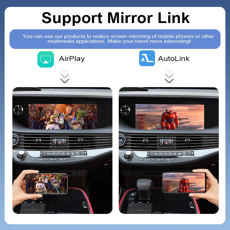 Wireless CarPlay for Lexus NX RX IS ES GS RC CT LS LX LC UX GX, 2012-2022 Android Auto Mirror Link AirPlay Car Play Functions