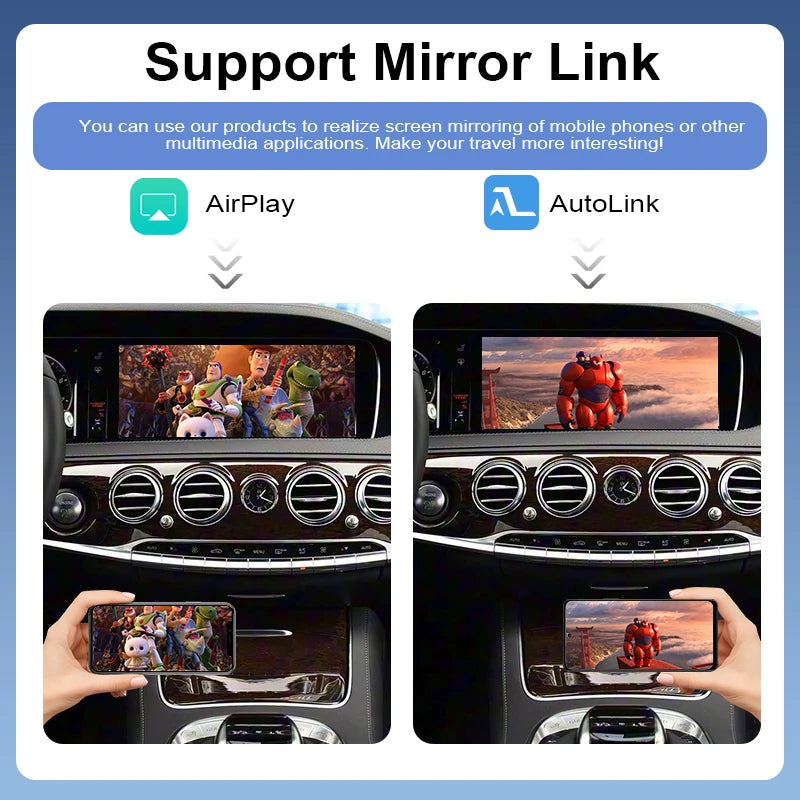 Wireless CarPlay Android Auto Mercedes Benz S-Class W222 2014-2018 E-Class 2014 OEM Screen Upgrade MirrorLink AirPlay Voice