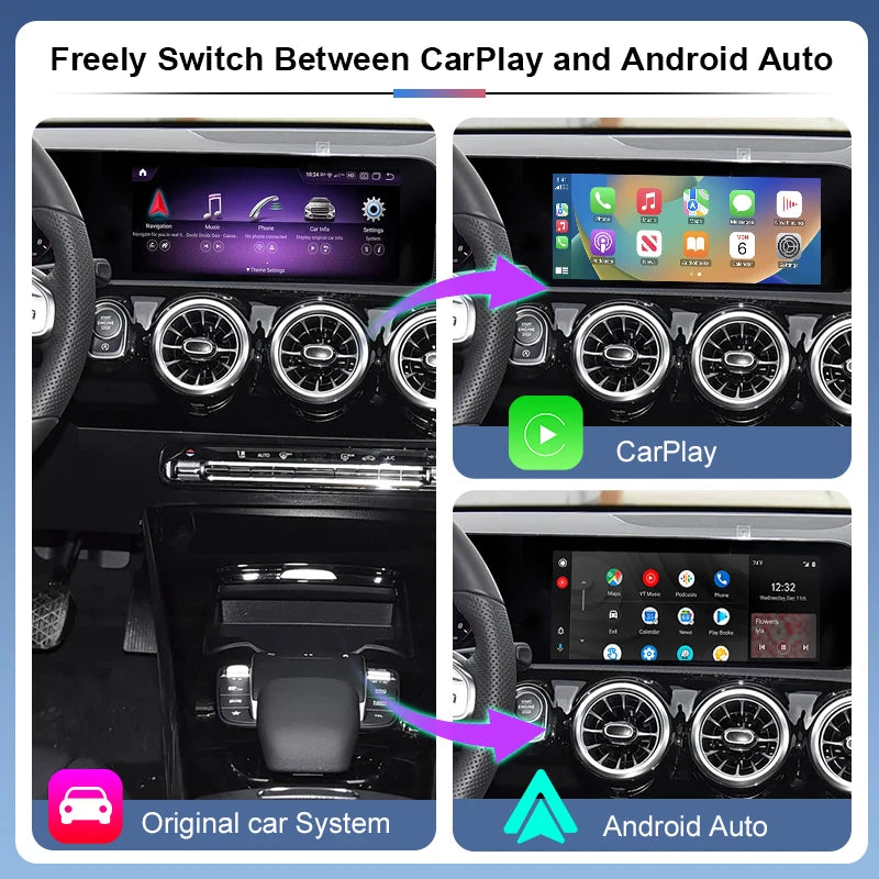 For Mercedes Benz a Class W177 NTG6.0 2018-2022 Unit Wireless Apple CarPlay Android Auto MirrorLink AirPlay Voice Control