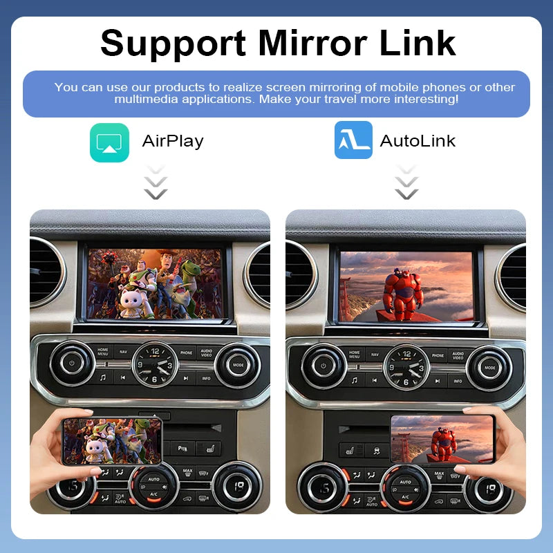 Wireless Carplay Android Auto MirrorLink Box Built-in WiFi for Range Rover / Land Rover Discovery 4 2009-2012 Denso Multimedia