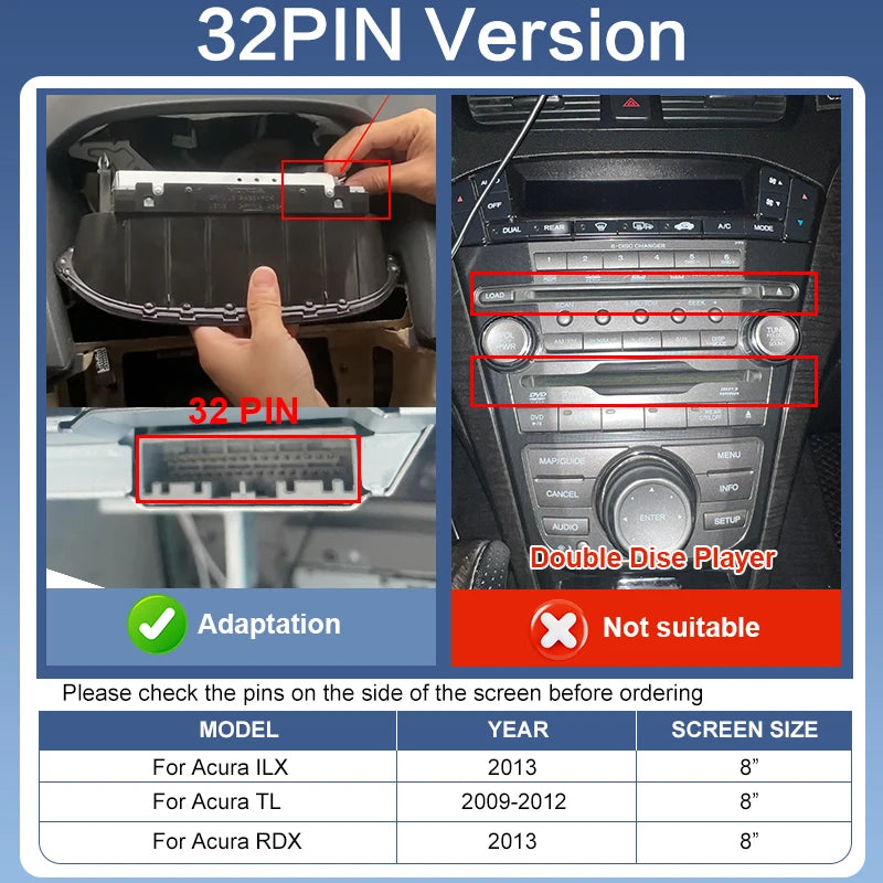 Wireless Apple CarPlay Adapter Box for ACURA RDX TL ILX ZDX 2009-2013 Android Auto Mirror Link USB Player Front /Rear AHD Camera