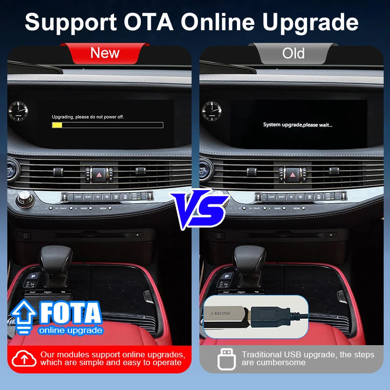 Wireless CarPlay Android Auto Box Lexus LS 2012-2022 OEM Screen Upgrade with Voice Control & Camera Support