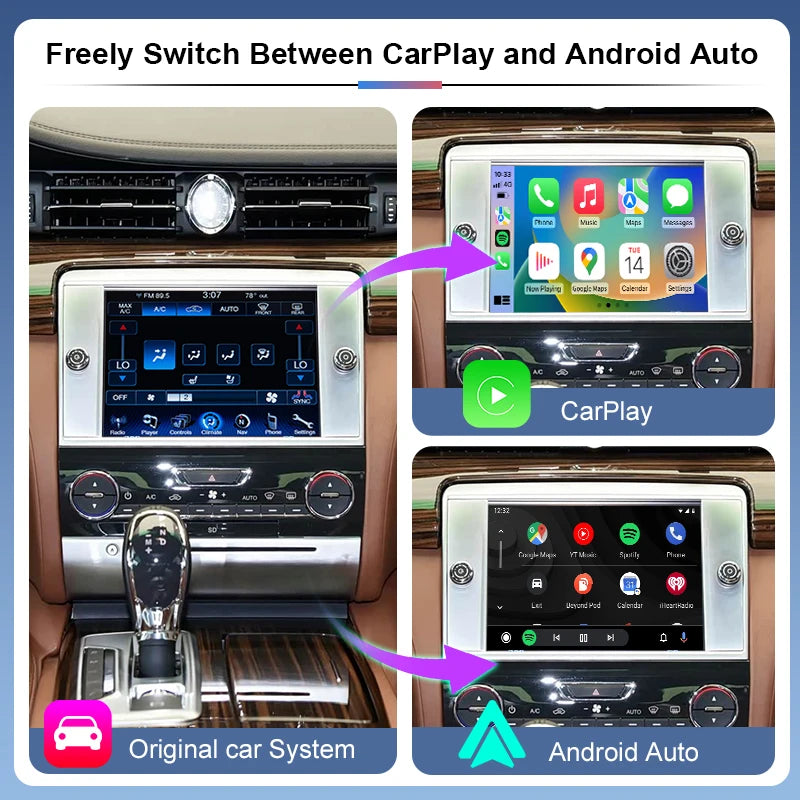 ZTUZAUTO Wireless Apple CarPlay Android Auto Mirror-Link AirPlay Touch Control for Maserati Ghibli 14-15/Quattroporte 13-16
