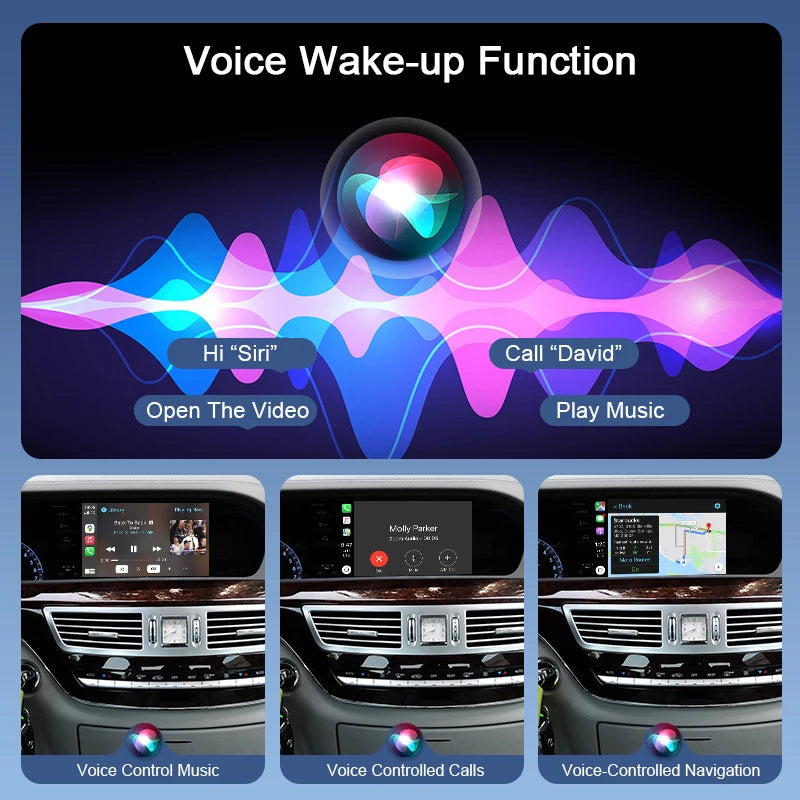 ZTUZAUTO Wireless Bluetooth Carplay Adapter for Mercedes Benz S-Class/CL W221 2010-2012 Voice Control (Apple/Siri/Google) 360