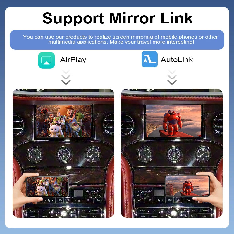 Wireless Portable Apple CarPlay Android Auto Kit ZTUZAUTO Mulsanne 11-19 Supports Siri Google Assistant Steering Wheel Controls