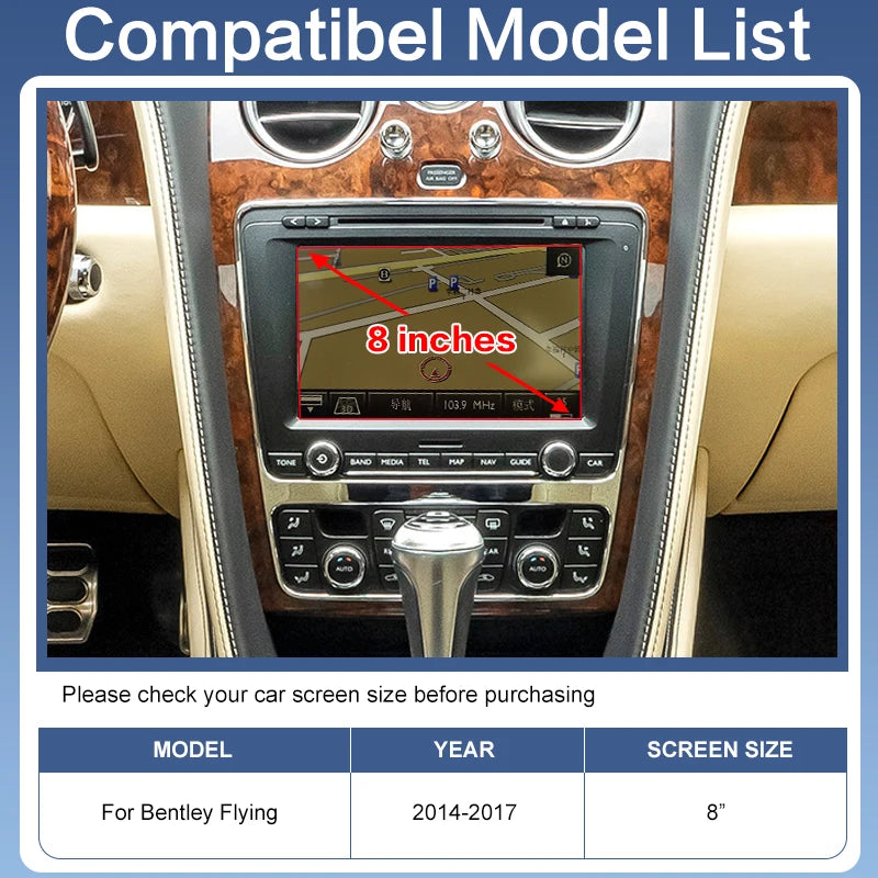 Wireless Portable Apple CarPlay Android Auto Voice Control Camera USB Continental GT Flying Spur 2004-2011 Retrofit Navigation
