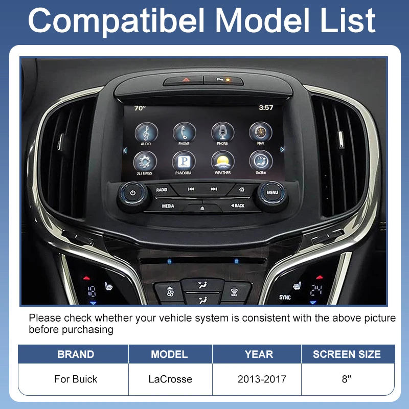 Wireless CarPlay Android Auto Adapter Buick LaCrosse 2013-2017 Support Mirror Link AirPlay Reverse Camera OEM Screen Upgrade