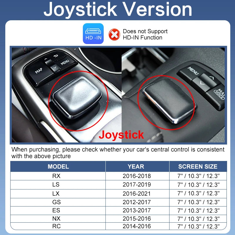 2026 Wireless CarPlay & Android Auto Mirror Link AirPlay for Lexus Models 2012-2019 with Voice Control & Camera Support