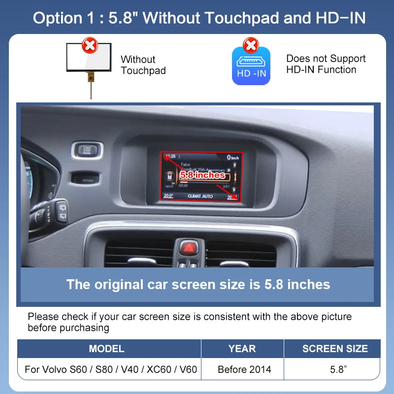 Newest Gen 3 Portable Wireless CarPlay/Android Auto Adapter Voice Control for Volvo V40 V60 XC60 S60 V70 XC70 S80 5.8