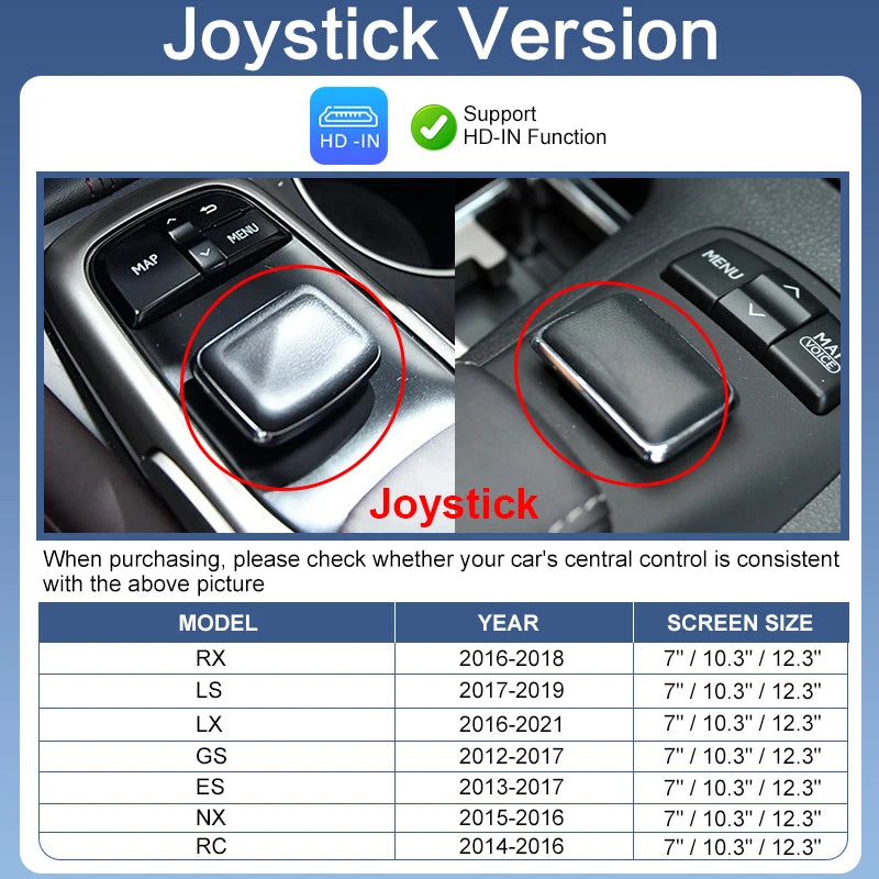 Wireless CarPlay for Lexus NX RX IS ES GS RC CT LS LX LC UX GX, 2012-2022 Android Auto Mirror Link AirPlay Car Play Functions