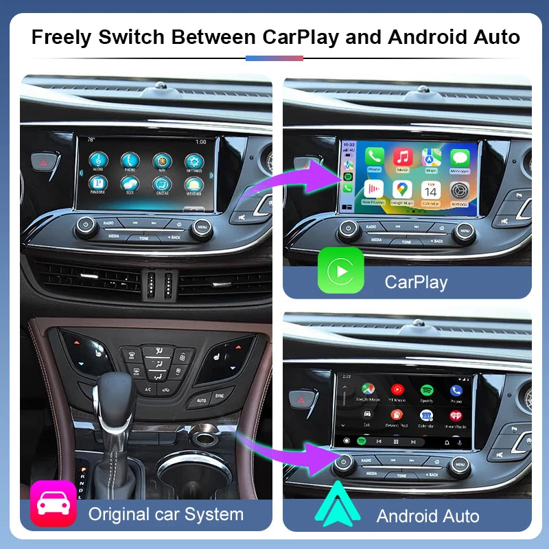 Wireless CarPlay Android Auto Adapter for Buick Envision 2014-2019 OEM 8