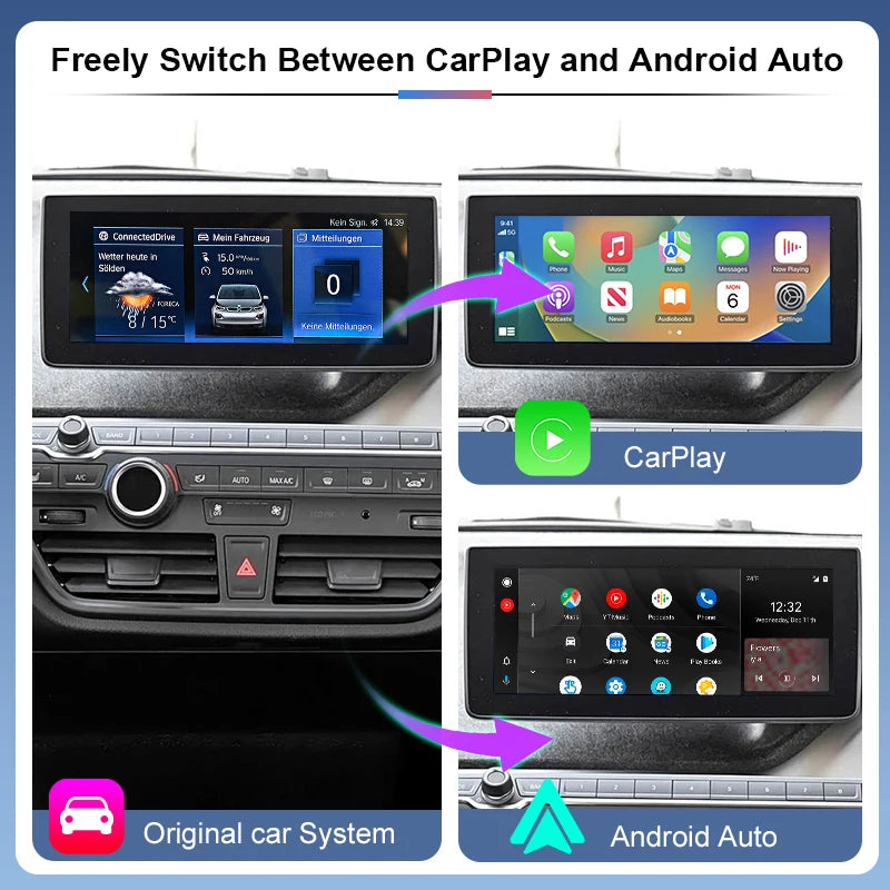Wireless CarPlay Android Auto Adapter BMW I3 I01 2013-2020 Plug Play NBT/EVO System Supports AirPlay MirrorLink Built-in