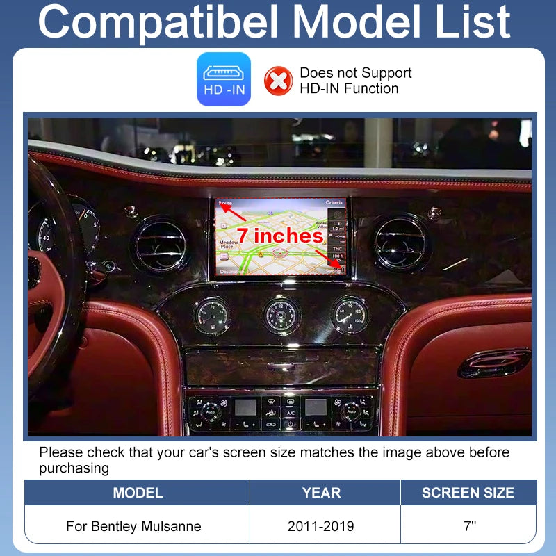 Wireless Portable Apple CarPlay Android Auto Kit ZTUZAUTO Mulsanne 11-19 Supports Siri Google Assistant Steering Wheel Controls