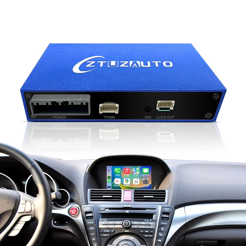 Wireless Apple CarPlay Adapter Box for ACURA RDX TL ILX ZDX 2009-2013 Android Auto Mirror Link USB Player Front /Rear AHD Camera
