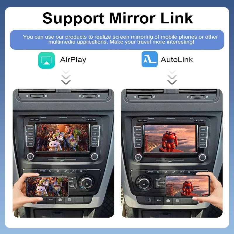 ZTUZAUTO Wireless Android Auto Apple CarPlay Adapter for Skoda Superb Yeti Support Airplay Mirror Link Navigation Touch Control