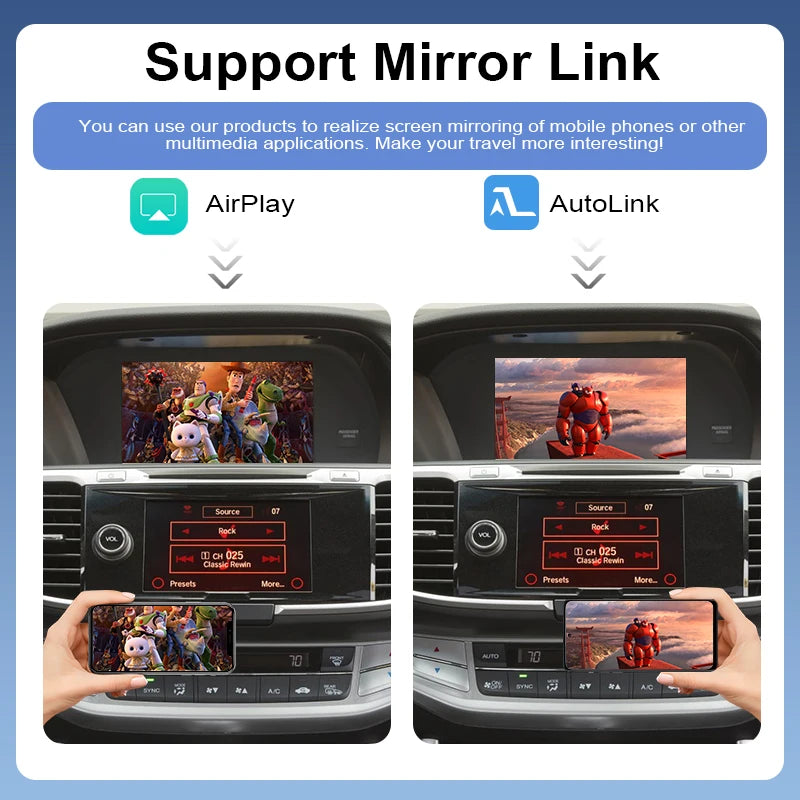 Wireless Carplay for Odyssey/Accord 2014-2018 Android Auto Mirror Link AirPlay Navigation OEM Camera Apple Siri Google