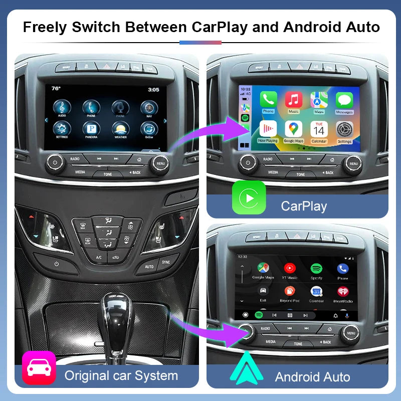 Wireless Portable CarPlay Android Auto Adapter Buick Regal 2013-2017 8