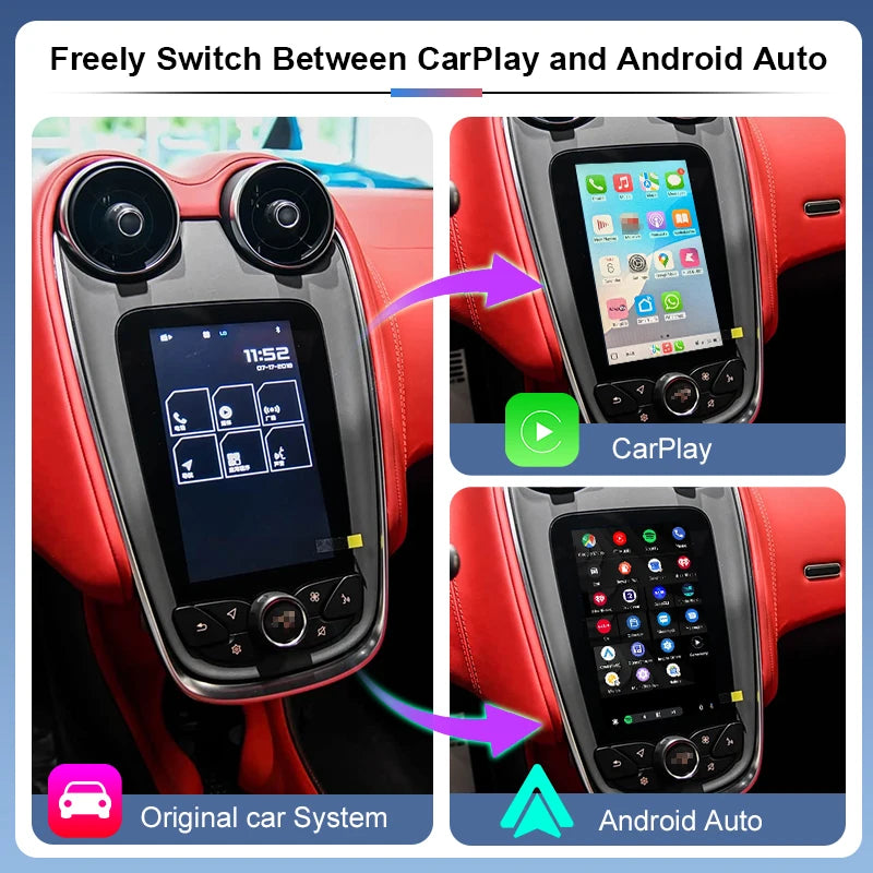 Wireless Apple CarPlay Android Auto Adapter Box Compatible for McLaren 12C 650S 570S 600LT 540C 675LT CarPlay Integration Module