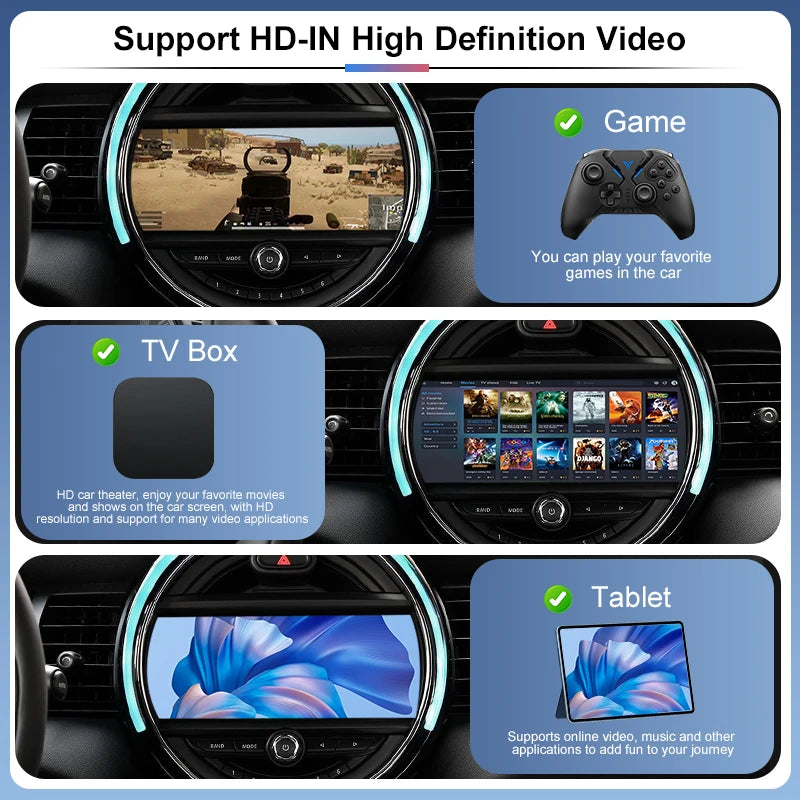 Wireless Portable Android Auto Apple CarPlay Adapter WiFi/Bluetooth for Mini R55-R61 F54-F57 John Cooper Hardtop Countryman