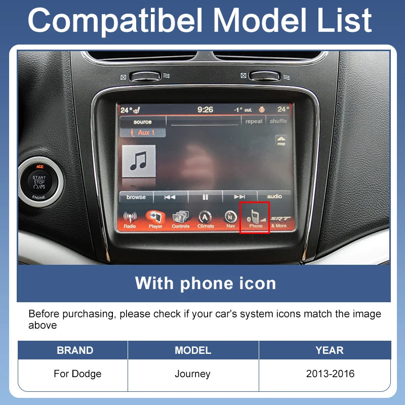 ZTUZAUTO Wireless Carplay Box Dodge Journey 2013-2016 Radio DVD Player Mirror Link Android Auto GPS Navigation DSP Airplay Apple
