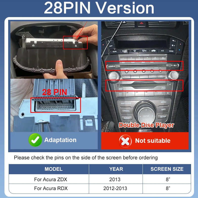 Wireless Apple CarPlay Adapter Box for ACURA RDX TL ILX ZDX 2009-2013 Android Auto Mirror Link USB Player Front /Rear AHD Camera