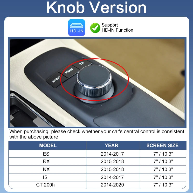 2026 Wireless CarPlay & Android Auto Mirror Link AirPlay for Lexus Models 2012-2019 with Voice Control & Camera Support