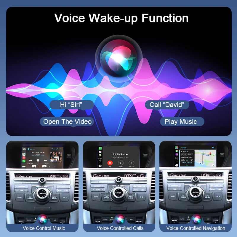 2025 Wireless Apple Carplay Android Auto Acura TSX 2007-2013 Single Screen Portable Voice Control Camera Support AirPlay Mirror