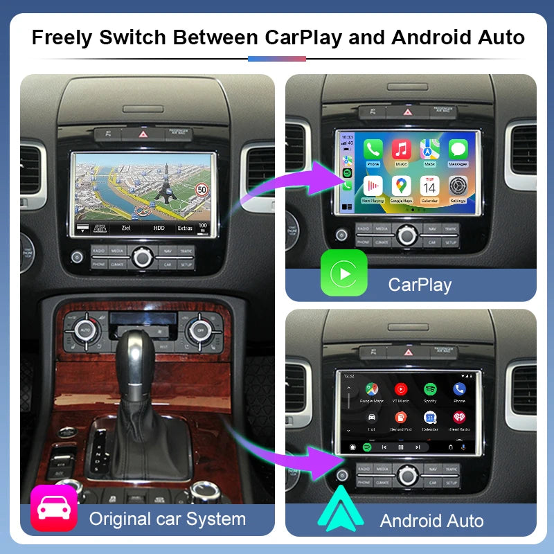 ZTUZAUTO Wireless CarPlay Android Auto Adapter VW Touareg RNS850 2011-2015 OEM 8