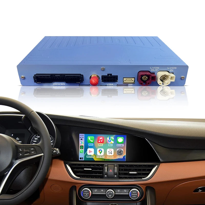 ZTUZAUTO Wireless CarPlay Android Auto Adapter for Alfa Romeo Stelvio/Giulia 2014-2019 Steering Wheel Control Voice