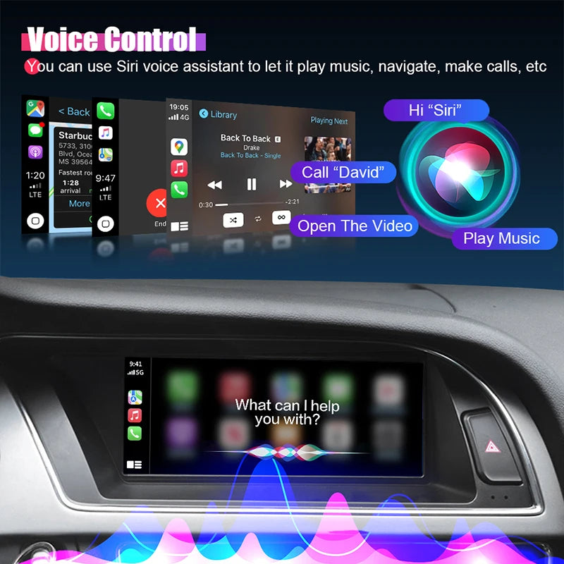 8.8inch Car Radio Multimedia Android13 Screen for Audi A4 A4L A5 2008-2012 with Wireless CarPlay Android Auto Airplay Miracast