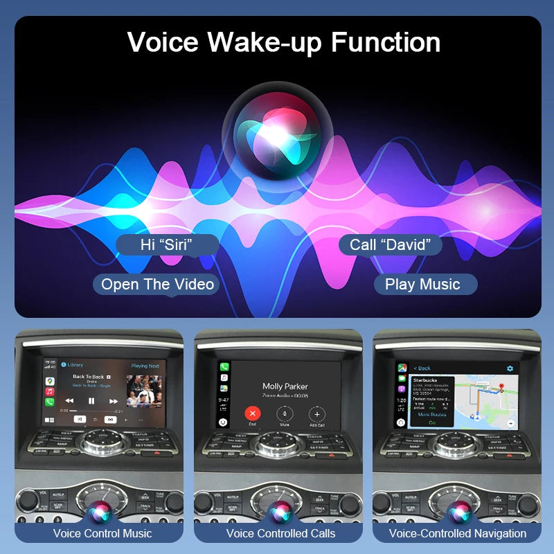 Wireless CarPlay Android Auto Adapter for Infiniti G Series G37/G35 Mirror Link Voice Control (Siri/Google) Camera Support Plug